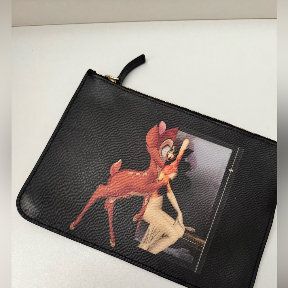 Givenchy Black Designer Clutch with Cartoon Print